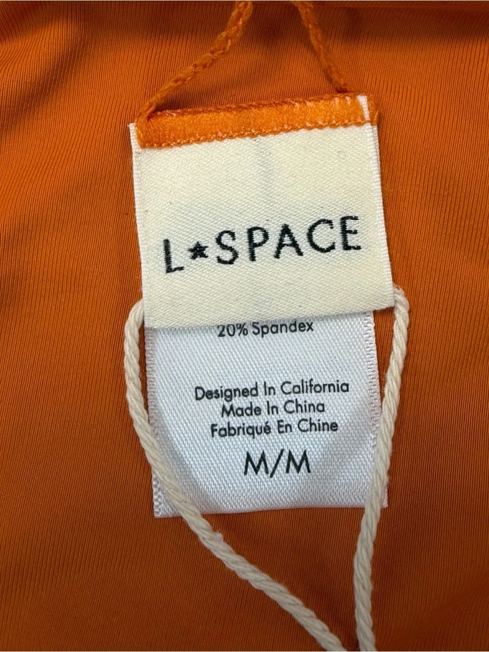 L Space NWT Orange Bitsy Cut Bikini Bottom Size Medium